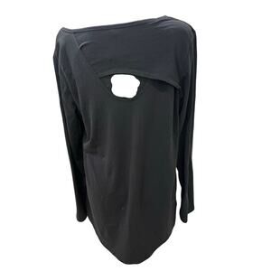 Lolë Black Long Sleeve Cut-Out Back Tunic Top - XL